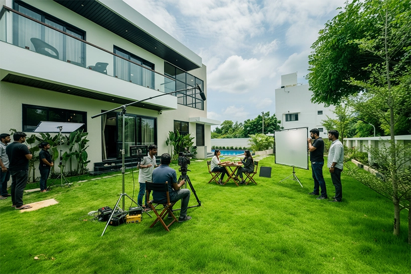 Luxury beach villas in ECR Chennai provide private scenic locations for film ad and media productions