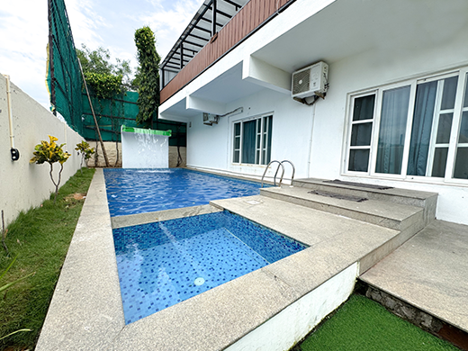 Private swimming pool at Emirates Beach House in ECR provides a relaxing luxury stay near the beach