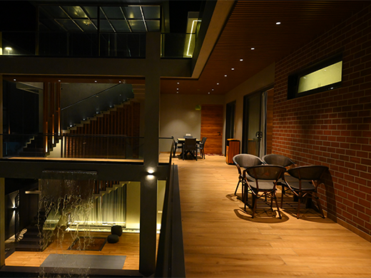 Balcony view at luxury beach villa in ECR, Chennai offering relaxing private stay with coastal breeze