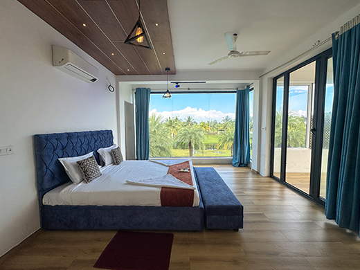 Luxury bedroom in The Landmark Villa at ECR Chennai provides calm rest and modern comfort