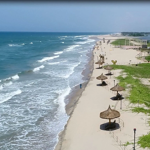 Blue Flag certified beach near Kovalam on ECR Chennai known for clean sands and safety.